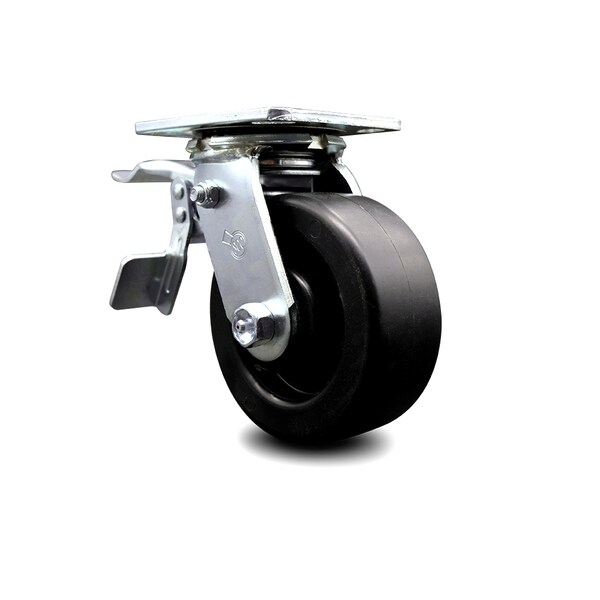 5 Inch Polyolefin Swivel Caster with Ball Bearing and Total Lock Brake SCC